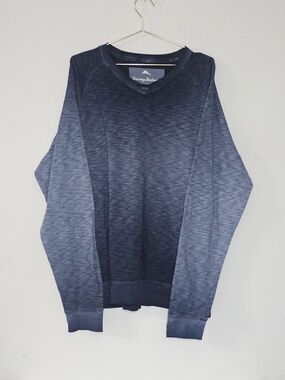 Tommy Bahama Men’s Blue V-Neck Sweatshirt Size XXL Faded/Heathered Look